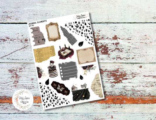 Sinister Carnival Journal Elements Kit #173 | Halloween Planner Stickers