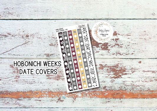 Sinister Carnival Hobonichi Weeks Date Cover Planner Stickers Kit 173, Weekly Planning, Date Strips, Colorful and Patterned