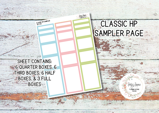 Classic HP Sampler Kit 174 School Daze-y | Functional Planner Stickers | Budget Boxes | Planner Box Stickers | EC