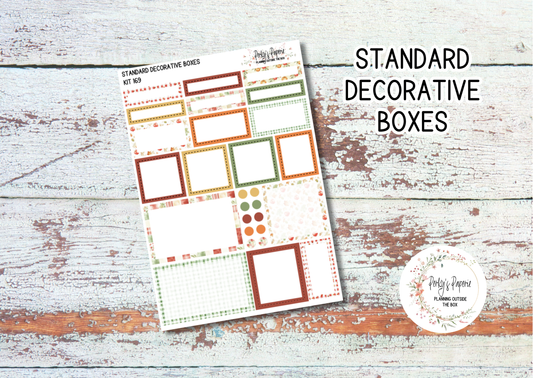 An Apple A Day Fall Decorative Planner Boxes in Standard 1.5" Kit 169 for Functional and Decorative Planning. Fits Most Standard Size Planner