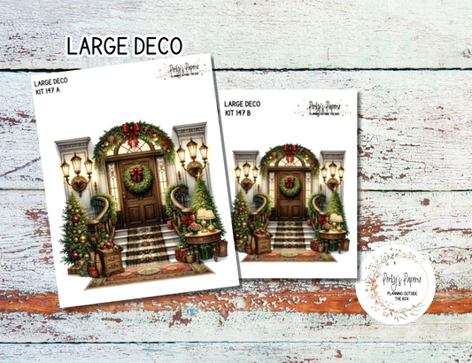 Transparent Extra Large, Jumbo Deco Planner Sticker For Your Overview Pages, Blank Daily Pages or Journal Page Vintage Christmas Kit 147