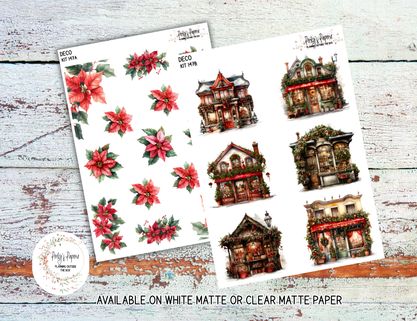 Vintage Santa Christmas Journaling Stickers Kit 147 | Planner Stickers for Planners, Journals, Junk Journals and Scrapbooking