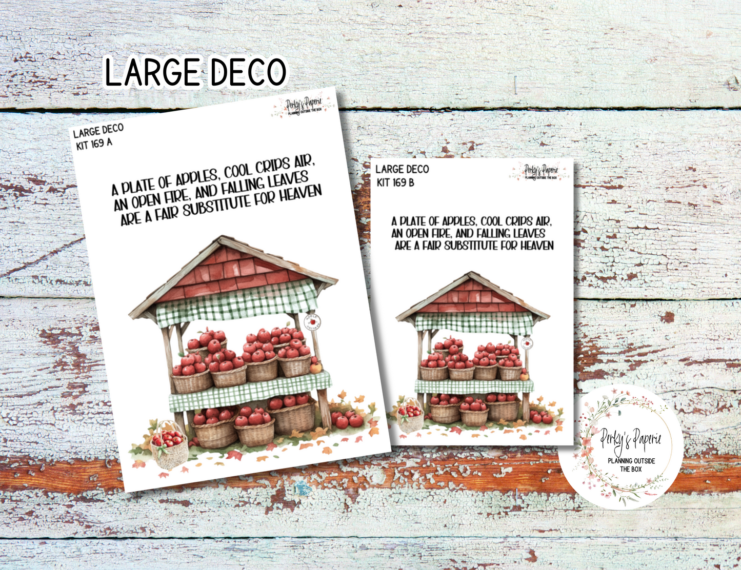 An Apple A Day Fall Transparent Extra Large, Jumbo Deco Planner Sticker For Your Overview Pages, Blank Daily Pages or Journal Page 169