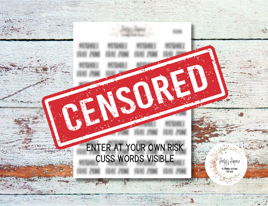 A$$hole Free Zone Sassy Snarky Quote Planner Sticker, Verbally Embellish Your Journal or Planner - Quarter Sheet