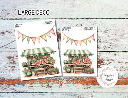 Transparent Extra Large, Jumbo Deco Planner Sticker For Your Overview Page, Blank Daily Page or Journal Page Sweet Summer Watermelon Kit 129