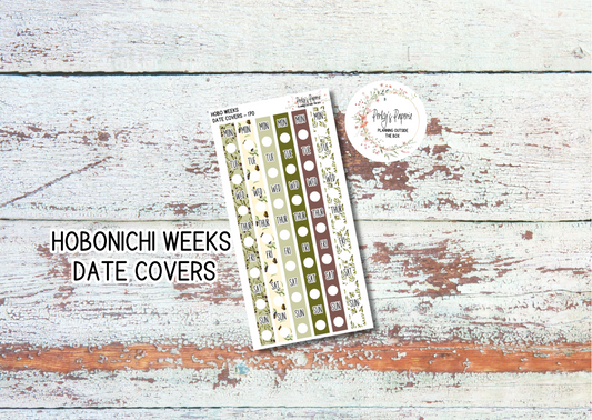 Olive Harvest in Tuscany Fall Hobonichi Weeks Date Cover Planner Stickers Kit 170, Weekly Planning, Date Strips, Colorful and Patterned
