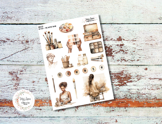 Full Sheet Deco Artist in Me Stickers, Decorative Planning, Journaling Junk Journal, Planner Stickers, Art, Artistic Stickers