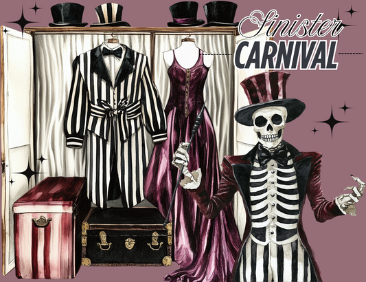 Sinister Carnival Sticker Sheets # 173 – Halloween Planner Stickers