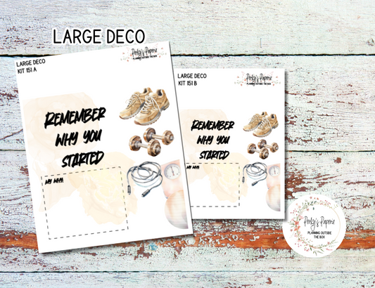 Transparent Extra Large, Jumbo Deco Planner Sticker For Your Overview Pages, Blank Daily Pages or Journal Page Health and Fitness Kit 151