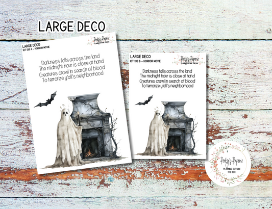 Transparent Extra Large, Jumbo Deco Planner Sticker For Your Overview Pages, Blank Daily Pages or Journal Page Halloween Horror Movie 139