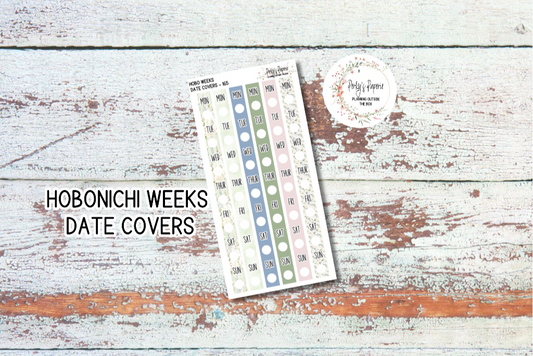 Hobonichi Weeks Date Cover Planner Stickers Kit 165, Summer Flower Garden Weekly Planning, Date Strips, Colorful and Patterned