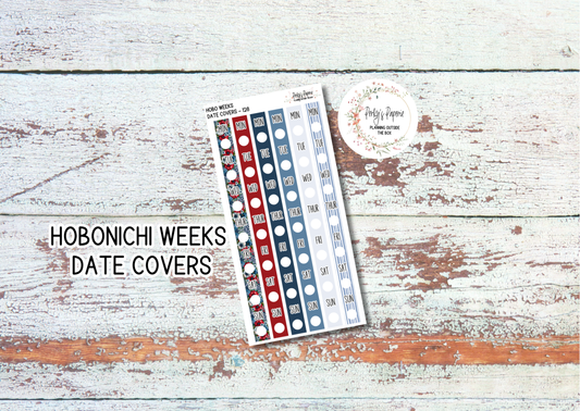 Hobonichi Weeks Date Cover Planner Stickers Kit 128,  Weekly Planning, Date Strips, Anytime, Colorful and Patterned