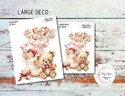 Transparent Extra Large, Jumbo Deco Planner Sticker For Your Overview Pages, Blank Daily Pages or Journal Page Love Kit 153