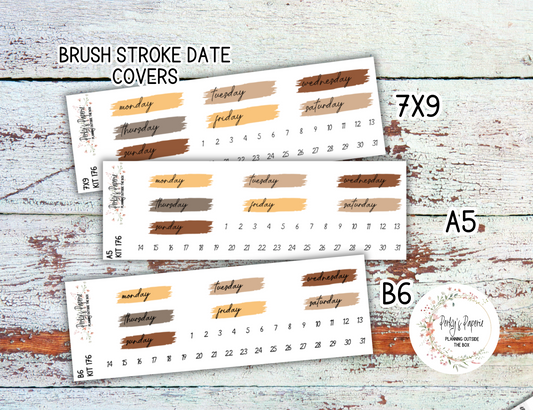 Sweet Halloween Brush Stroke Mixed Color Date Covers Colorful Planner Stickers for Various Planners Kit 176, Days of the Week Date Cover, Redate Stickers