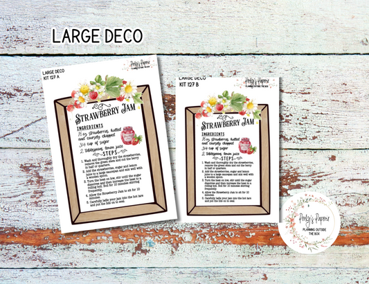 Transparent Extra Large, Jumbo Deco Planner Sticker For Your Overview Page, Blank Daily Pages or Page, Strawberry Jam Recipe Kit 127