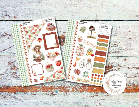 An Apple A Day Fall Journal, Scrapbook, Daily Planner Sticker Kit 169, Weekly and Daily Journaling Kit