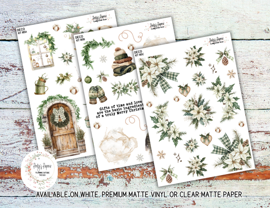 Scandinavian Christmas Planner Stickers | Cozy Winter and Christmas Journal Kit #185 | Neutral Holiday Decorative Stickers for Bullet Journals, Planners & Scrapbooks