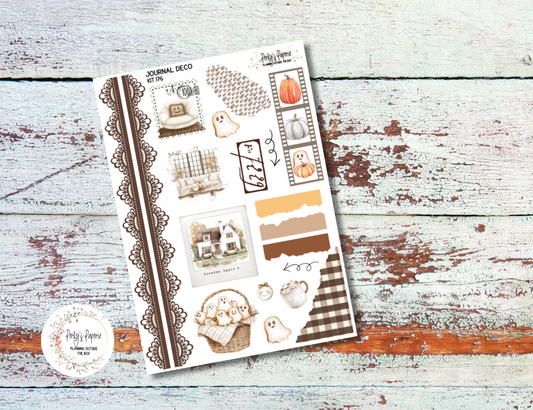 Sweet Halloween Journal Deco Sticker Sheet – Kit #176 | Aesthetic Planner Stickers | Fits All Planners