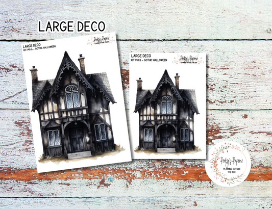 Transparent Extra Large, Jumbo Deco Planner Sticker For Your Overview Pages, Blank Daily Pages or Journal Page Gothic Halloween Kit 140