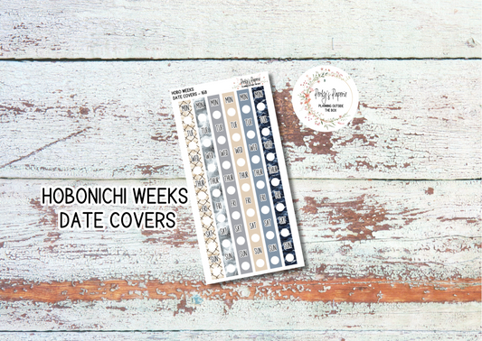Seaside Lighthouse Hobonichi Weeks Date Cover Planner Stickers Kit 168, Weekly Planning, Date Strips, Colorful and Patterned