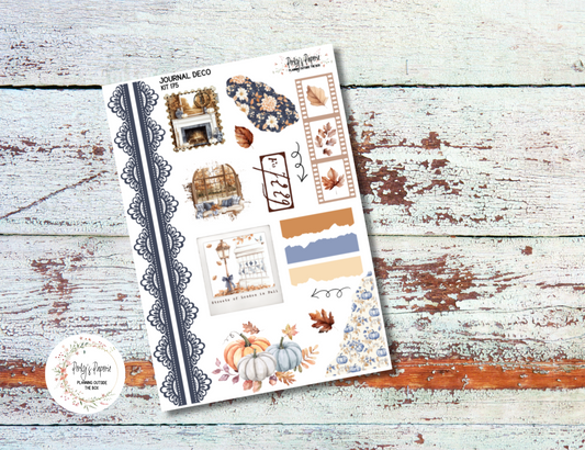 Autumn at Foxbury Manor Journal Deco Sticker Sheet – Kit #175 | Aesthetic Planner Stickers | Fits All Planners