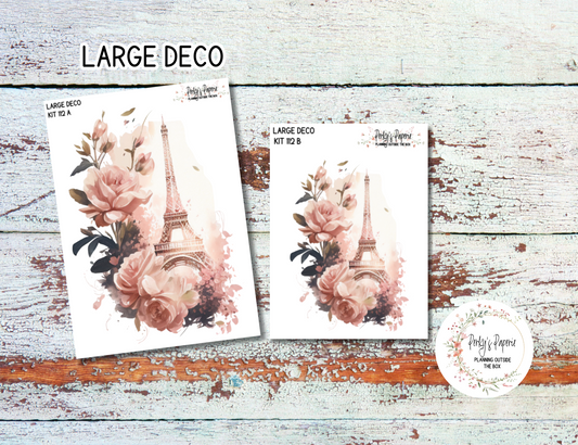 Transparent Extra Large, Jumbo Deco Planner Sticker For Your Overview Pages, Blank Daily Pages or Journal Page Parisian Kit 112