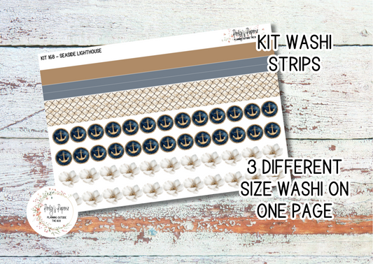 Seaside Lighthouse Weekly Washi Sticker Sheet 168, Fall and Nautical Functional and Decorative Stickers, Planner Stickers