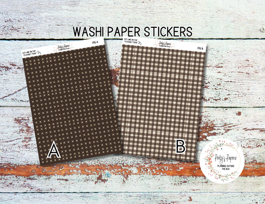 Sweet Halloween Washi Paper Tearable Stickers Kit 176 - Xs and Plaid