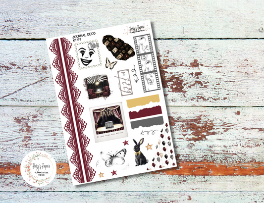 Sinister Carnival Journal Deco Sticker Sheet – Kit #173 | Aesthetic Planner Stickers | Fits All Planners