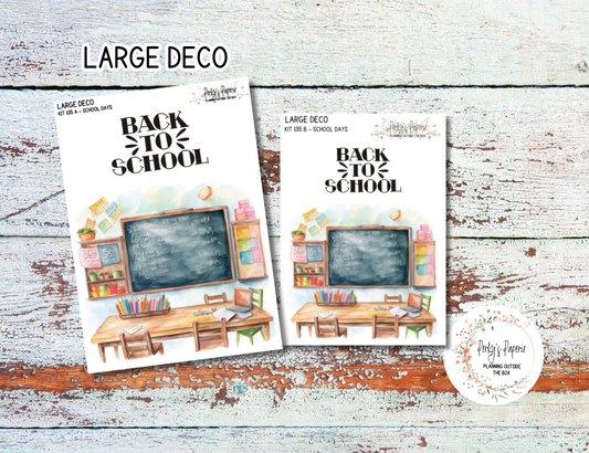 Transparent Extra Large, Jumbo Deco Planner Sticker For Your Overview Pages, Blank Daily Pages or Journal Page School Days Kit 135