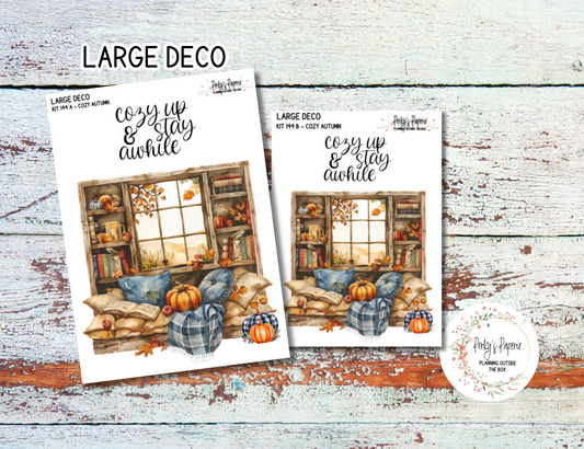 Transparent Extra Large, Jumbo Deco Planner Sticker For Your Overview Pages, Blank Daily Pages or Journal Page Cozy Fall Kit 144