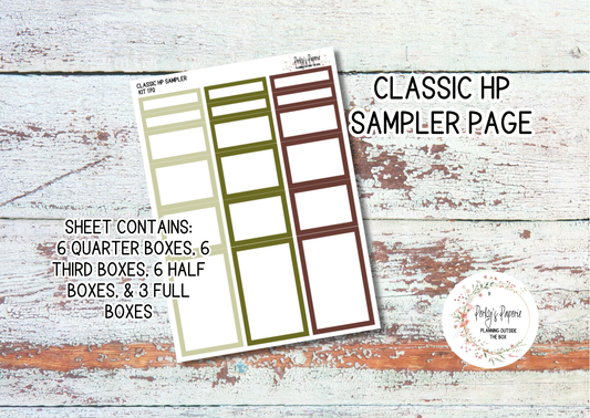 Classic HP Sampler Kit 170 Olive Harvest in Tuscany | Functional Planner Stickers | Budget Boxes | Planner Box Stickers | EC