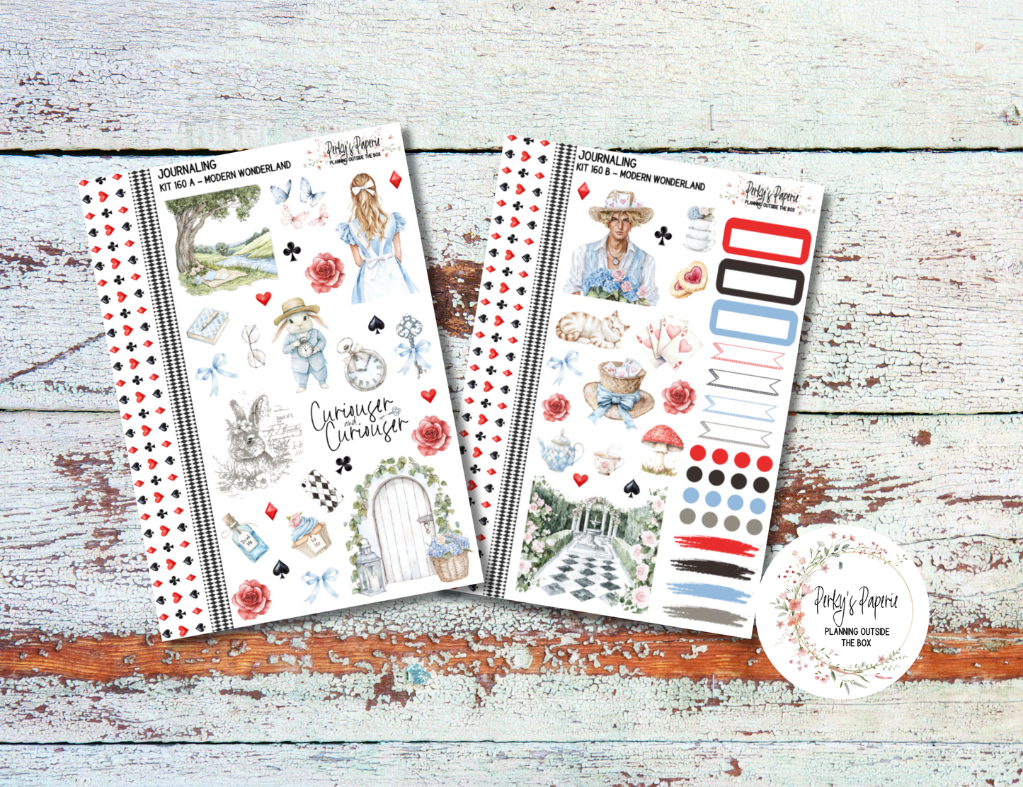Modern Wonderland Journaling Stickers Kit 160 Decorative & Functional Planner Stickers | Fits A5, B6, Bullet Journals, and All Planner Sizes