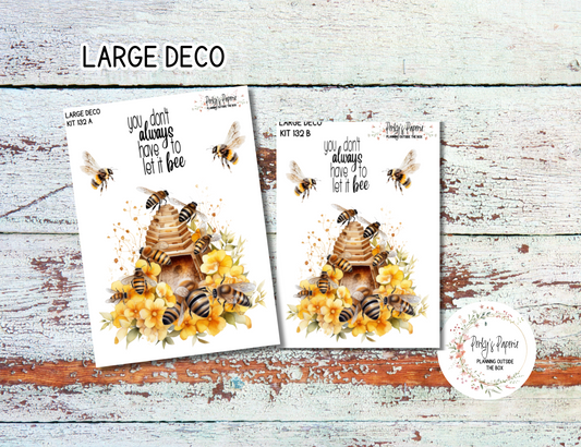 Transparent Extra Large, Jumbo Deco Planner Sticker For Your Overview Pages, Blank Daily Pages or Journal Page Honey Bee Fields 132