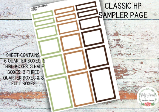 Classic HP Sampler Neutral Plants and Herbs Kit 102  | Functional Planner Stickers | Budget Boxes | Planner Box Stickers | EC | Makselife