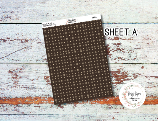 Sweet Halloween Washi Paper Tearable Stickers Kit 176 - Xs and Plaid