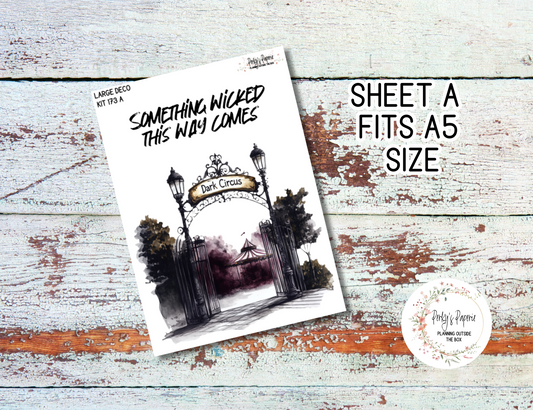 Sinister Carnival Transparent Extra Large, Jumbo Deco Planner Sticker For Your Overview Pages, Blank Daily Pages or Journal Page 173