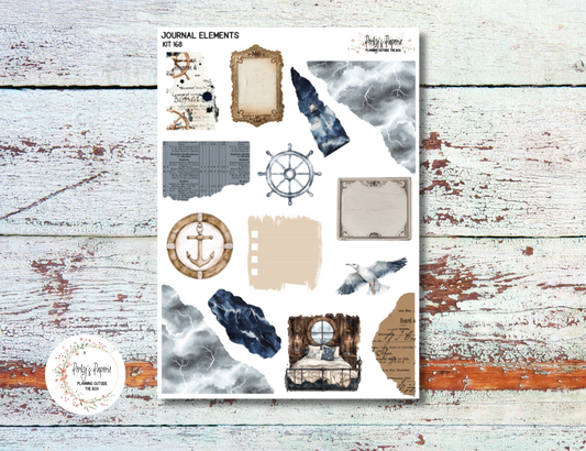 Seaside Lighthouse Elements Kit #168 | Moody Fall and Nautical Planner Stickers