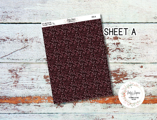 Sinister Carnival Washi Paper Tearable Stickers Kit 173 - Burgandy Glitter and Black Stripes