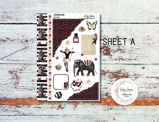 Sinister Carnival Journal, Scrapbook, Daily Planner Sticker Kit 173, Weekly and Daily Journaling Kit