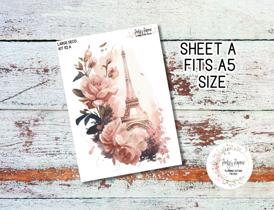 Transparent Extra Large, Jumbo Deco Planner Sticker For Your Overview Pages, Blank Daily Pages or Journal Page Parisian Kit 112