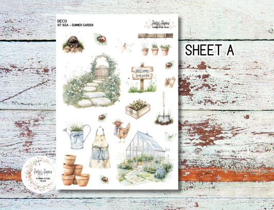 Summer Floral Garden Full Sheet Deco Planner Stickers Kit 165, Decorative Planning, Journaling Stickers, Junk Journal, Planner Stickers