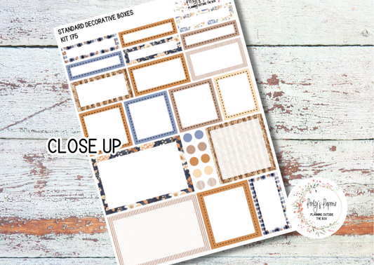 Autumn at Foxbury Manor Decorative Planner Boxes in Standard 1.5" Kit 175 for Functional and Decorative Planning. Fits Most Standard Size Planner