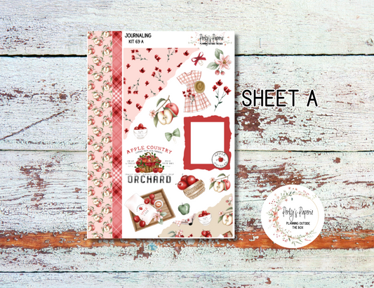 Apple Picking, Fall Buck List, Apple Farm Journal, Scrapbook, Daily Planner Sticker Kit 69, Weekly and Daily Journaling Kit