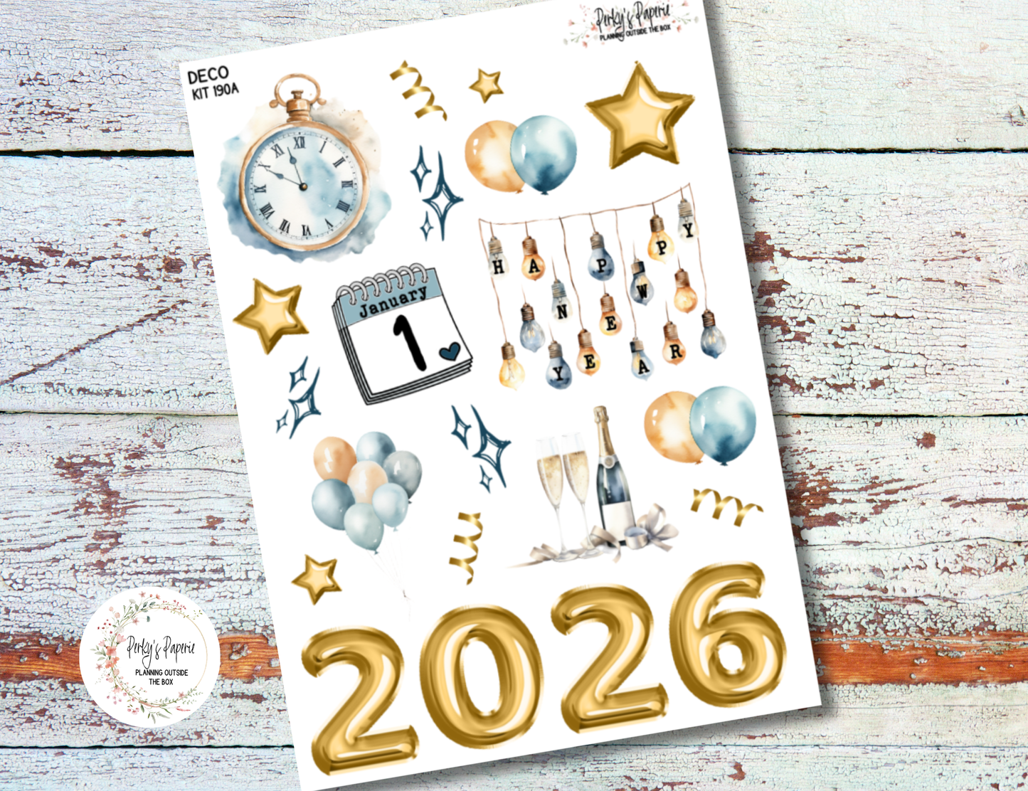 New Year’s at Home Sticker Kit | Cozy New Year Planner Stickers | Stay Home Celebration Stickers for Journaling, Scrapbooking & Planner Decorating | Kit 190