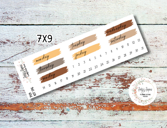 Sweet Halloween Brush Stroke Mixed Color Date Covers Colorful Planner Stickers for Various Planners Kit 176, Days of the Week Date Cover, Redate Stickers