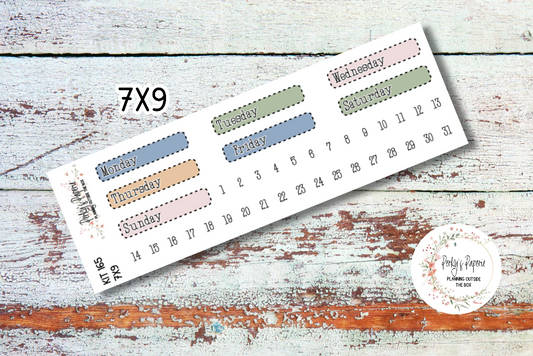 Stitched Box Mixed Color Date Covers Colorful Planner Stickers for Various Planners Kit 165,  Days of the Week Date Cover, Redate Stickers