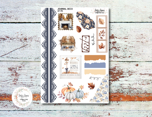 Autumn at Foxbury Manor Journal Deco Sticker Sheet – Kit #175 | Aesthetic Planner Stickers | Fits All Planners