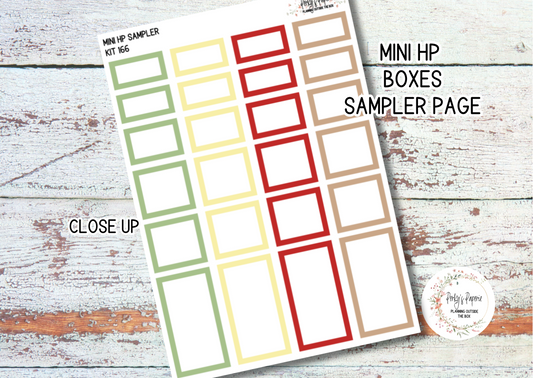Strawberry Summer 1" Mini HP Sample Planner Boxes in 4 Different Sizes To Page to Match Kit 166 for Functional Planning