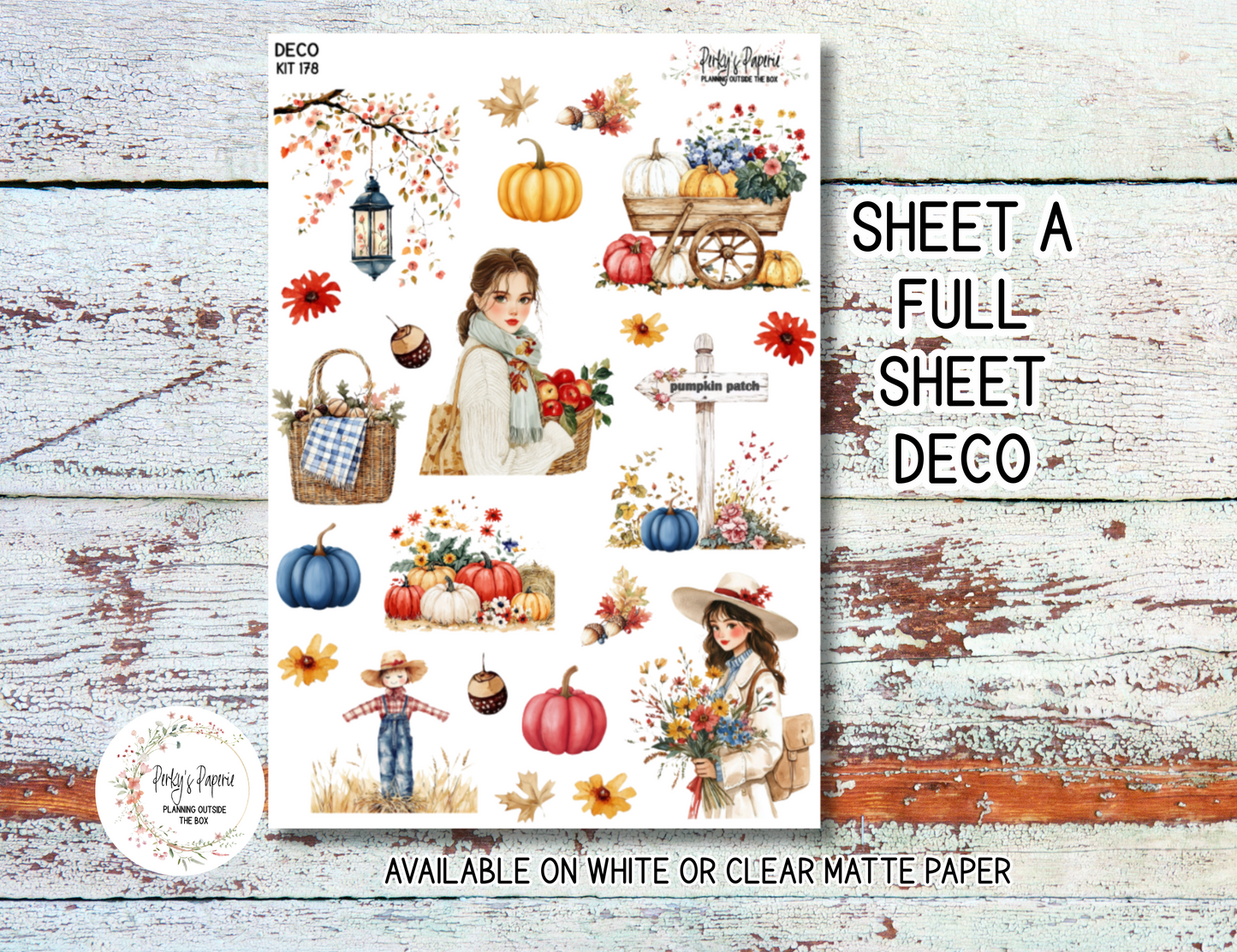 Autumn Whispers Sheets # 178 – Bright Fall Florals Pumpins and Leaves Micro Kit